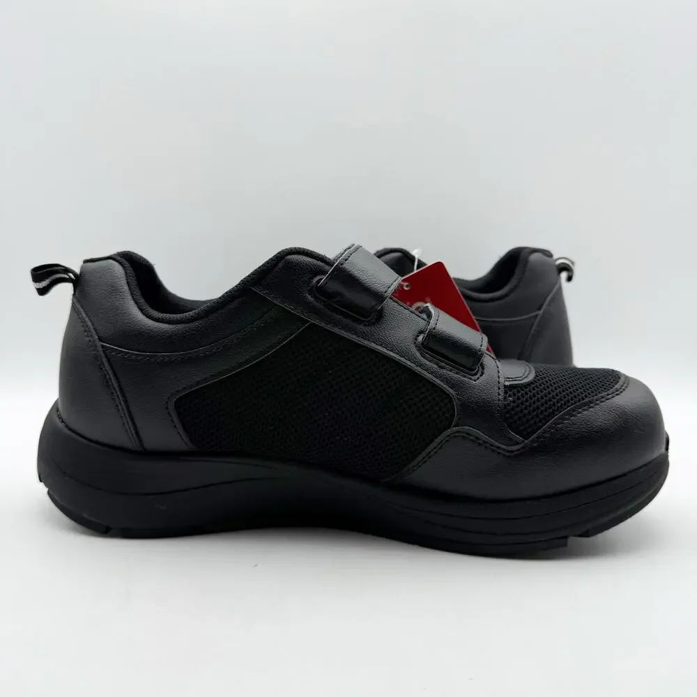 Drew Mens Contest Sneakers US 9.5 WIDE Black Fabric Hook and Loop SR NWOB